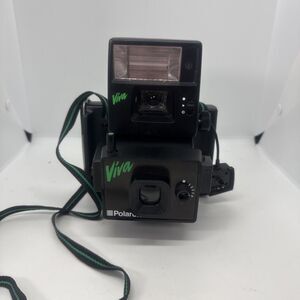 Polaroid Viva Instant Vintage Camera With Polaroid M1183 Flash Attachment Works